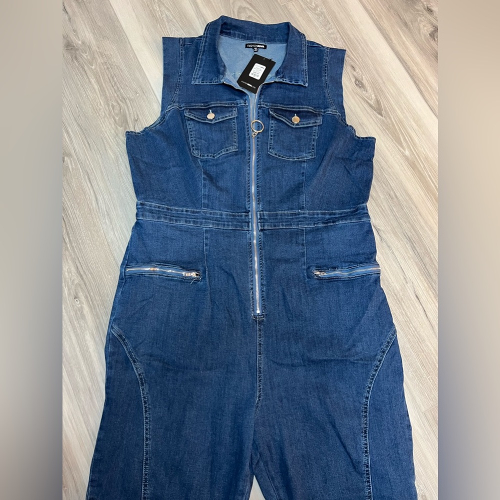 Denim zip up jumper - Picture 2 of 7